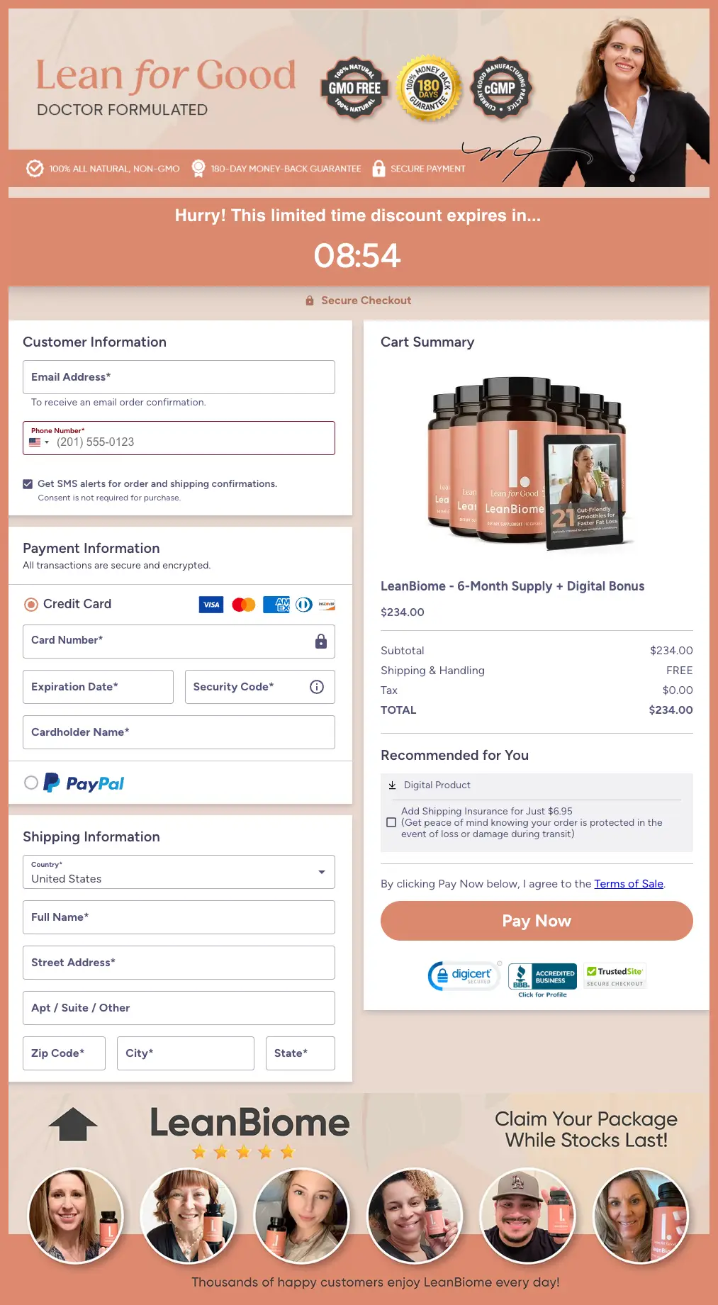 LeanBiome Official Website Secure Order Page